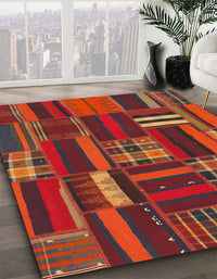 Abstract Red Southwestern Rug, abs1334