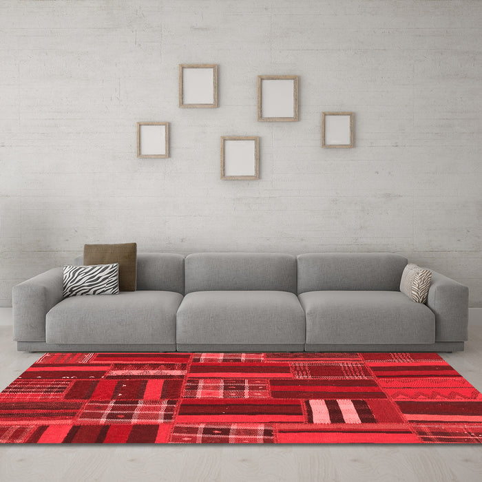 Country Red Washable Rugs