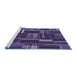 Sideview of Machine Washable Southwestern Blue Country Rug, wshabs1334blu