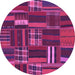 Round Southwestern Purple Country Rug, abs1334pur