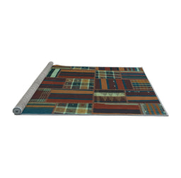 Sideview of Machine Washable Southwestern Light Blue Country Rug, wshabs1334lblu