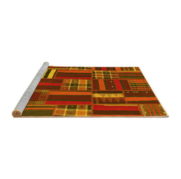 Sideview of Machine Washable Southwestern Yellow Country Rug, wshabs1334yw