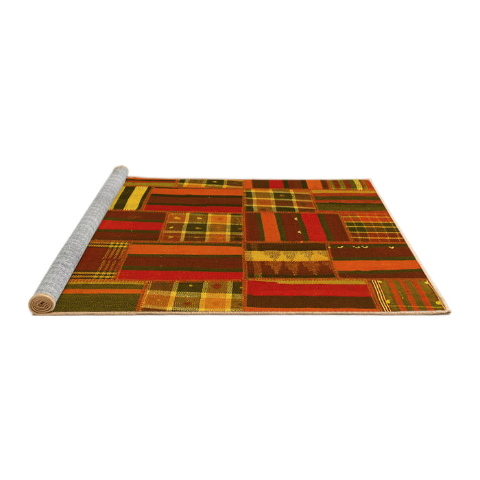 Sideview of Machine Washable Southwestern Yellow Country Rug, wshabs1334yw