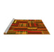 Sideview of Machine Washable Southwestern Yellow Country Rug, wshabs1334yw