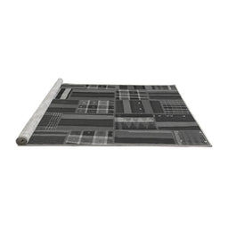 Sideview of Machine Washable Southwestern Gray Country Rug, wshabs1334gry