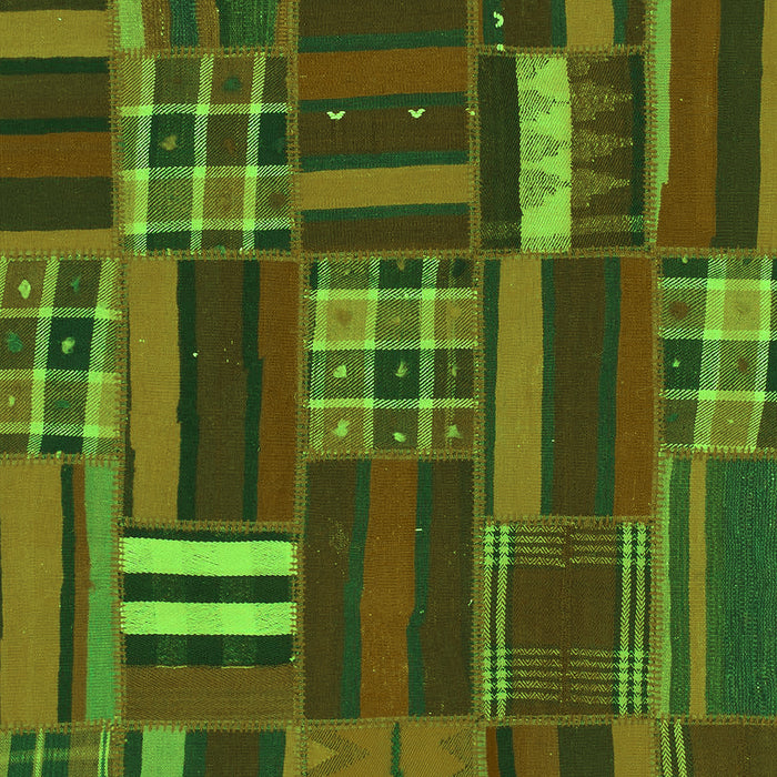 Machine Washable Southwestern Green Country Area Rugs, wshabs1334grn