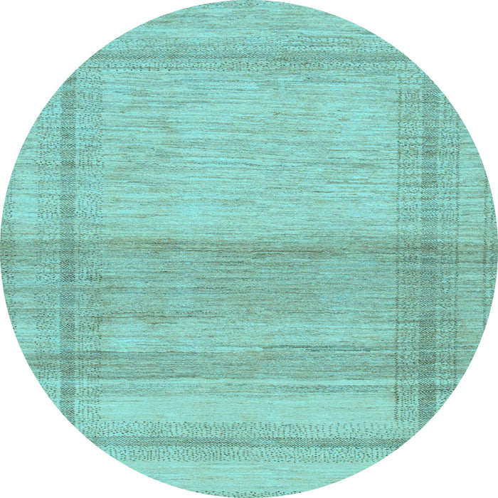 Round Abstract Light Blue Modern Rug, abs1335lblu