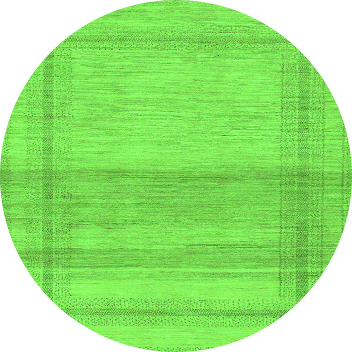 Round Abstract Green Modern Rug, abs1335grn