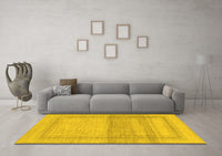 Machine Washable Abstract Yellow Modern Rug, wshabs1335yw