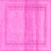 Square Machine Washable Abstract Pink Modern Rug, wshabs1335pnk