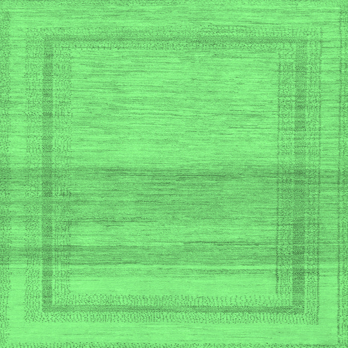 Square Machine Washable Abstract Emerald Green Modern Area Rugs, wshabs1335emgrn