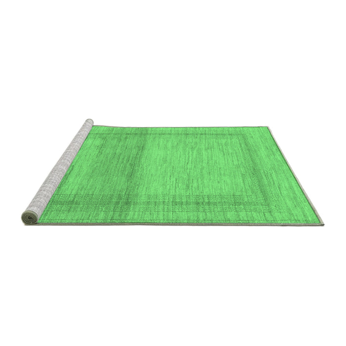 Sideview of Machine Washable Abstract Emerald Green Modern Area Rugs, wshabs1335emgrn