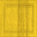 Square Abstract Yellow Modern Rug, abs1335yw