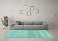 Machine Washable Abstract Light Blue Modern Rug, wshabs1335lblu