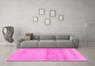 Machine Washable Abstract Pink Modern Rug in a Living Room, wshabs1335pnk