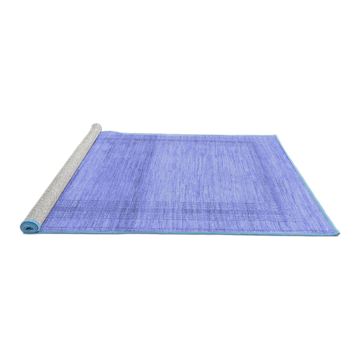 Sideview of Machine Washable Abstract Blue Modern Rug, wshabs1335blu