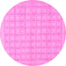 Round Solid Pink Modern Rug, abs1336pnk