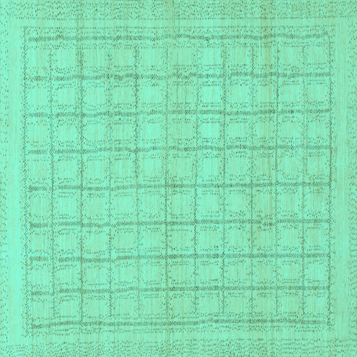 Square Machine Washable Solid Turquoise Modern Area Rugs, wshabs1336turq