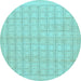 Round Solid Light Blue Modern Rug, abs1336lblu