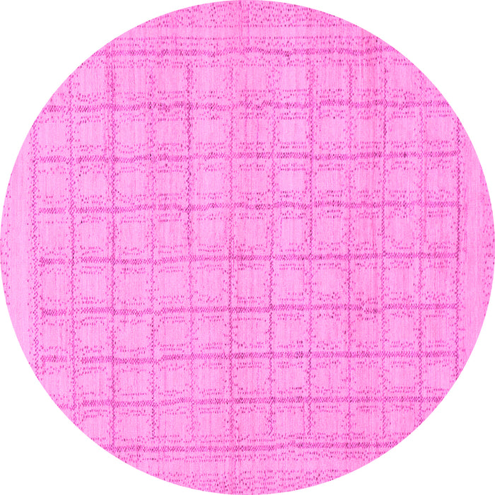 Round Machine Washable Solid Pink Modern Rug, wshabs1336pnk