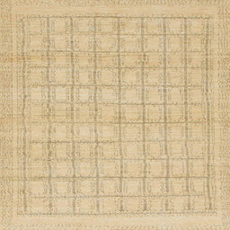 Square Machine Washable Abstract Yellow Rug, wshabs1336