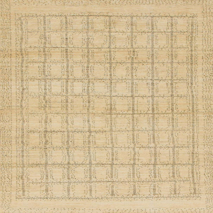Square Machine Washable Abstract Yellow Rug, wshabs1336