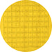 Round Solid Yellow Modern Rug, abs1336yw