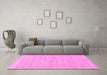 Machine Washable Solid Pink Modern Rug in a Living Room, wshabs1336pnk