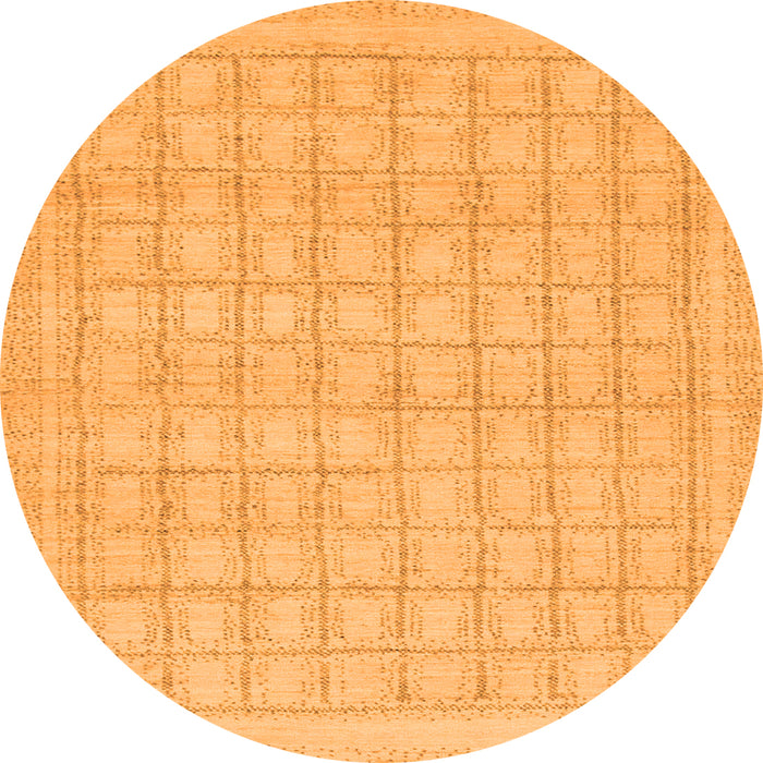 Round Solid Orange Modern Rug, abs1336org