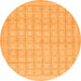 Round Solid Orange Modern Rug, abs1336org