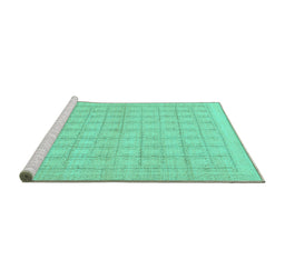 Sideview of Machine Washable Solid Turquoise Modern Area Rugs, wshabs1336turq