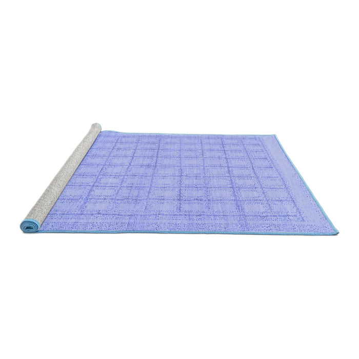 Sideview of Machine Washable Solid Blue Modern Rug, wshabs1336blu