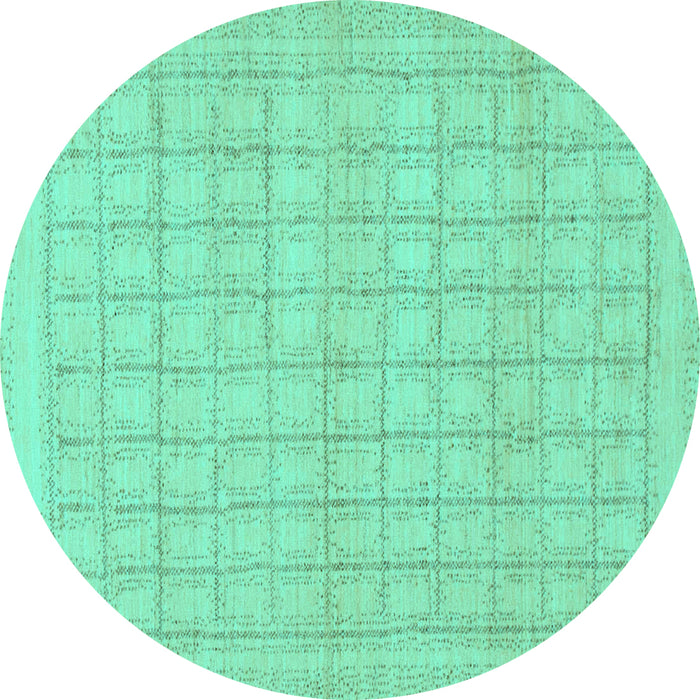 Round Solid Turquoise Modern Rug, abs1336turq