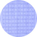 Round Solid Blue Modern Rug, abs1336blu