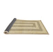 Sideview of Abstract Brown Gold Solid Rug, abs1337