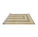 Sideview of Machine Washable Abstract Brown Gold Rug, wshabs1337