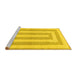 Sideview of Machine Washable Solid Yellow Modern Rug, wshabs1337yw
