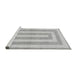 Sideview of Machine Washable Solid Gray Modern Rug, wshabs1337gry