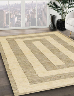 Abstract Brown Gold Solid Rug in Family Room, abs1337
