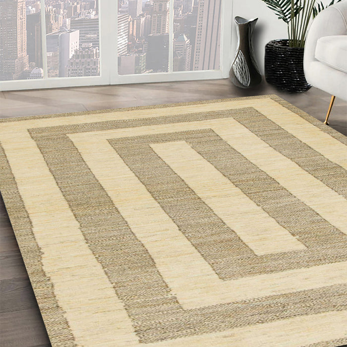 Machine Washable Abstract Brown Gold Rug in a Family Room, wshabs1337