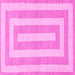 Square Machine Washable Solid Pink Modern Rug, wshabs1337pnk