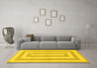 Machine Washable Solid Yellow Modern Rug in a Living Room, wshabs1337yw