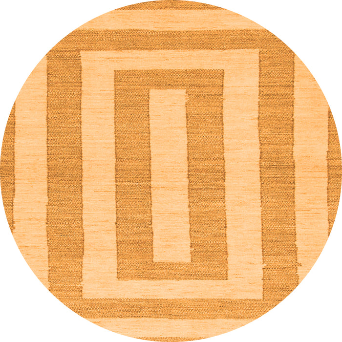 Round Solid Orange Modern Rug, abs1337org