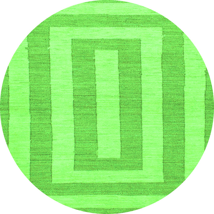 Round Solid Green Modern Rug, abs1337grn