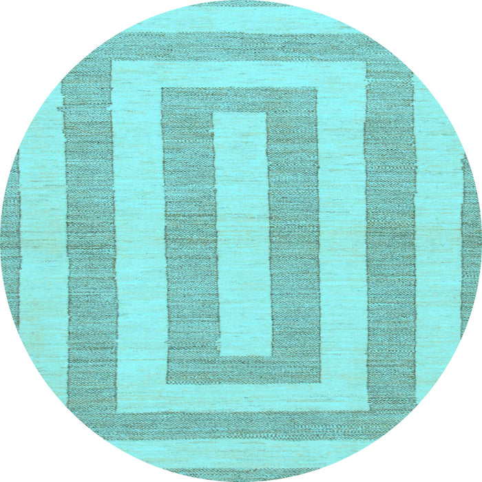 Round Machine Washable Solid Light Blue Modern Rug, wshabs1337lblu