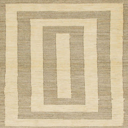 Square Machine Washable Abstract Brown Gold Rug, wshabs1337