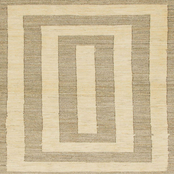 Square Machine Washable Abstract Brown Gold Rug, wshabs1337