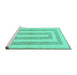 Sideview of Machine Washable Solid Turquoise Modern Area Rugs, wshabs1337turq