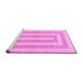 Sideview of Machine Washable Solid Pink Modern Rug, wshabs1337pnk
