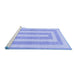 Sideview of Machine Washable Solid Blue Modern Rug, wshabs1337blu